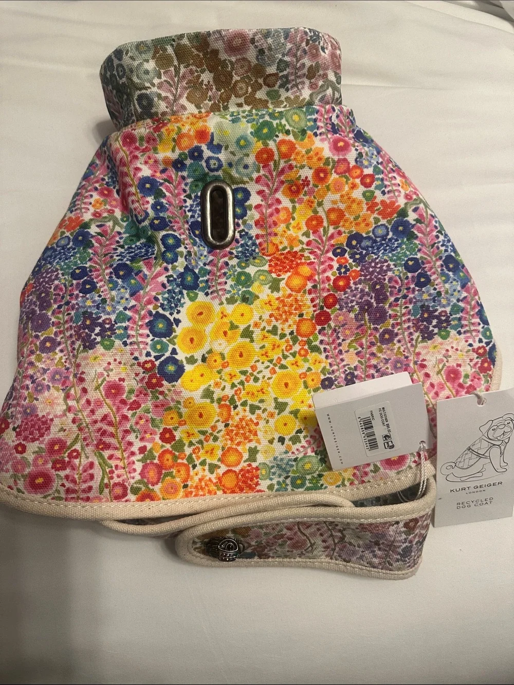 Kurt Geiger Canvas Floral Patchwork Dog Coat in Multicolor Floral